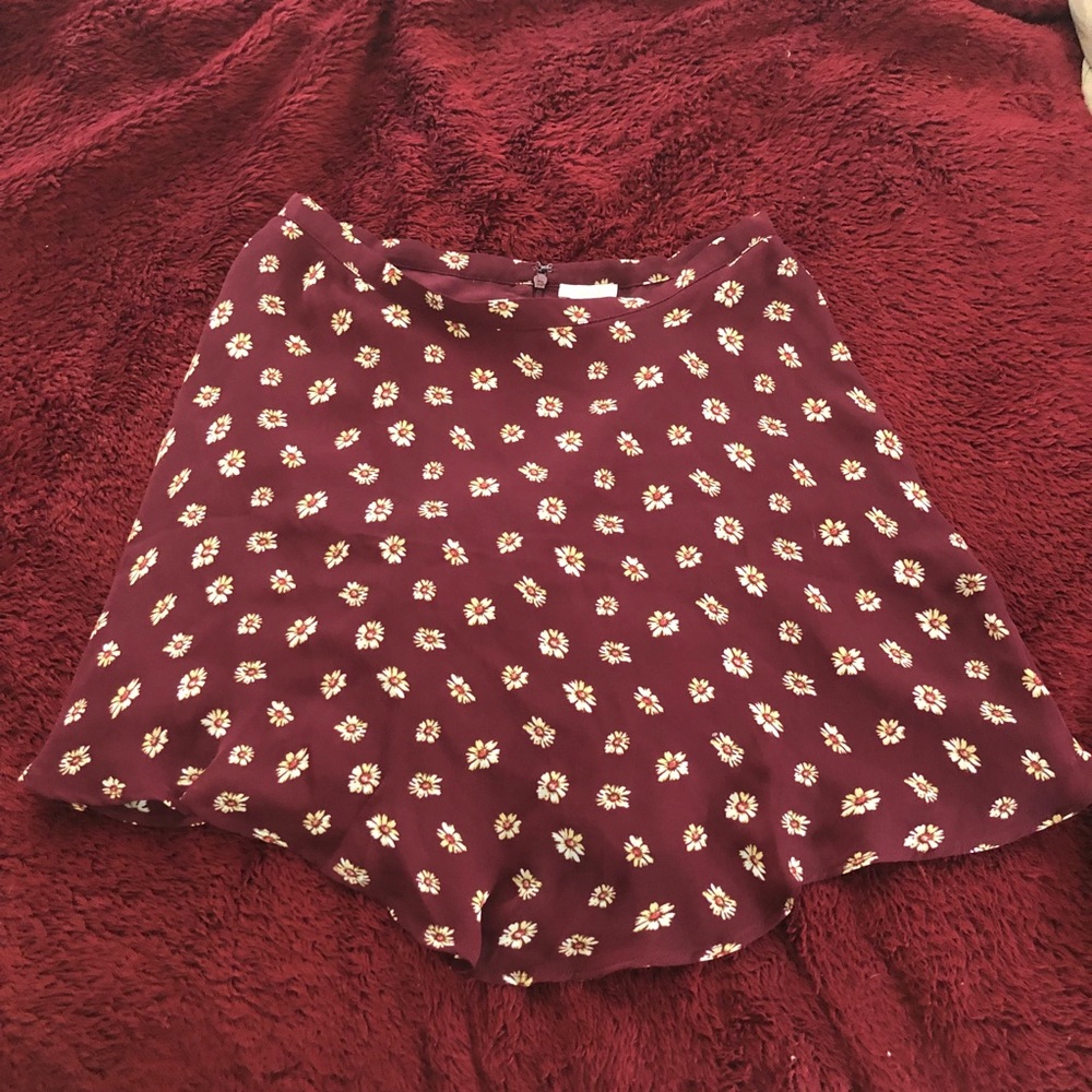 Dark red flower skirt - Picture 1 of 3
